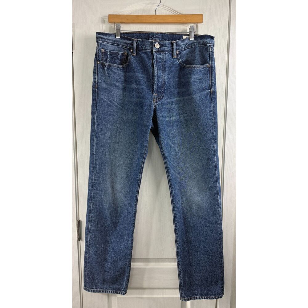 AYR The Normie Men's Jeans 34x32 Blue Straight Leg Organic Cotton Stretch